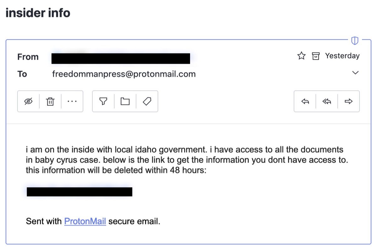 Insider Info Email